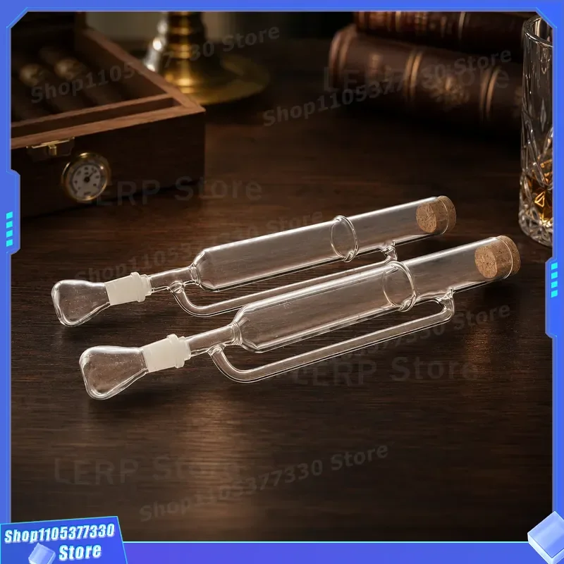 Transparent Glass Aromatherapy Tube for Cigar Humidor Seasoning and Moisturizing Display Case Incense Mellowing Maintenance
