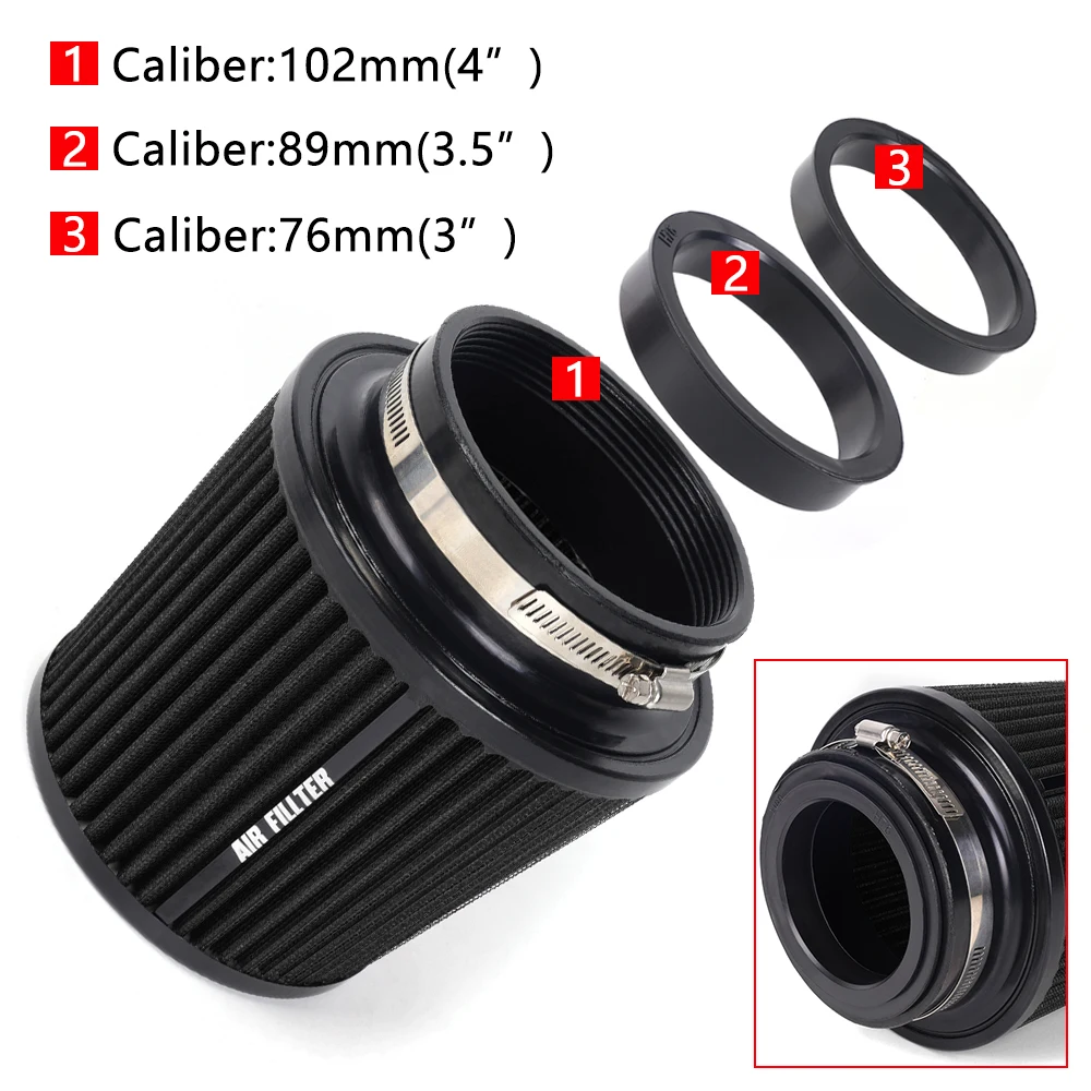 RASTP-Universal 3" 3.5" 4" Car High Flow Cold Air Intake Air Filter Conical Washable Air Filters For Race Car OFI129 - Image 3