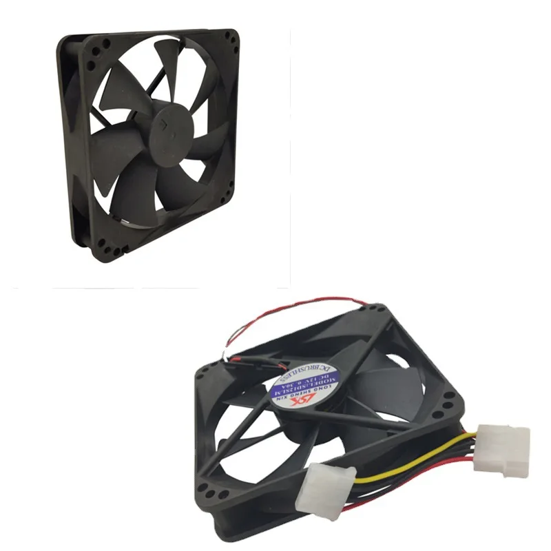 Computer Case Cooling Fan 12CM Fan 12025-4PIN Black Desktop Fan Router Computer Case Power Quiet Industrial Fan