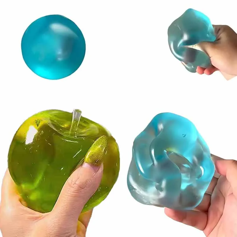 Blue Ball Green Apple Maltose Toys Squishy Anti Stress Sensory Fidget Toy Soft Transparent Slow-rebound Relax After Studying Toy