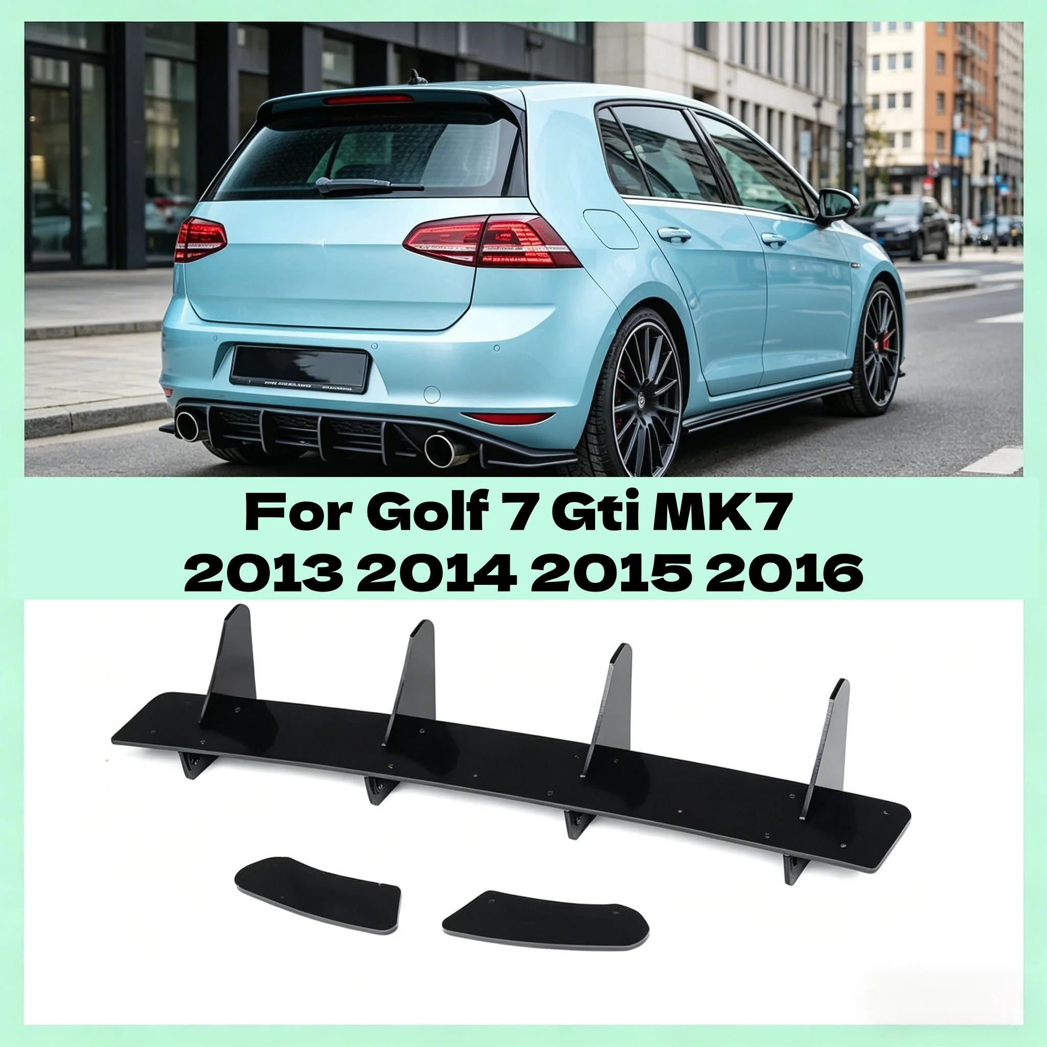 Heckdiffusorlippe Seitensplitter Spoiler für Golf 7 GTI MK7 2013 2014 2015 2016 Auto Stoßstange Bodykits Tuning Exterieurteile