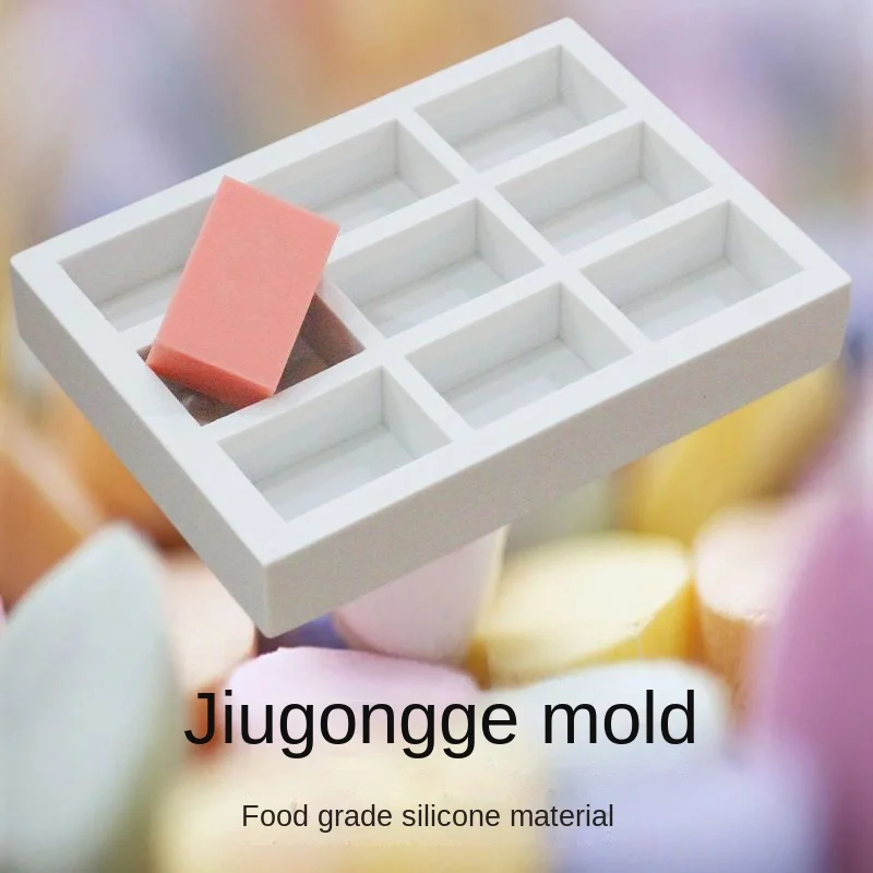 

Jiugongge Rectangular Molded Silicone Cold Diy Handmade Mold Soap Base 9-Piece Abrasive Tool Baking