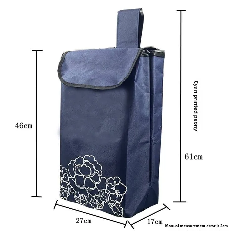 

Большая водонепроницаемая сумка-тележка из оксфордской ткани с утолщенным дном, ручной тележкой и выдвижной ручкой для покупок овощей, портативная сумка для хранения