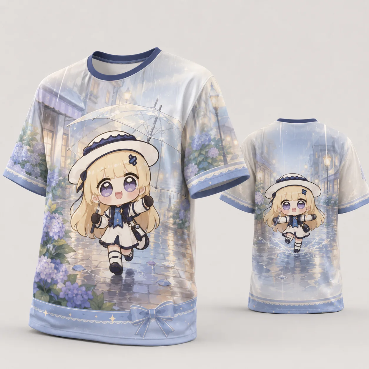 Phoebe Joubi Cute Chibi Anime Study Desk T Shirt Kawaii Girl Writing Notebook Bunny 3D Print Quick Dry Breathable Summer Top