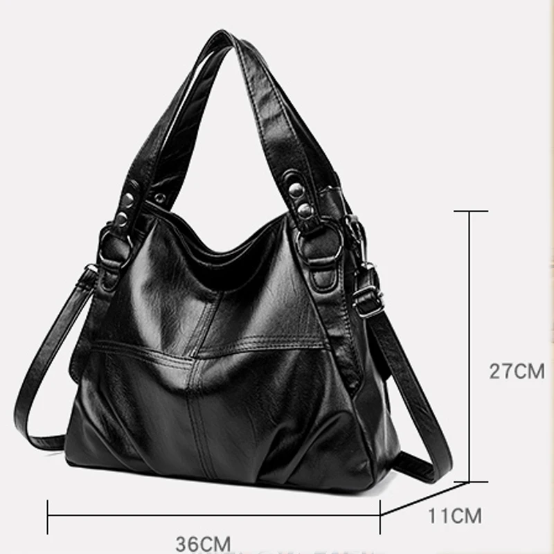 Women\'s Large Capcity Handbag Purse Crossbody Bags for Female 2024 Luxury Design Casual Tote Soft Leather Shoulder Messenger Sac