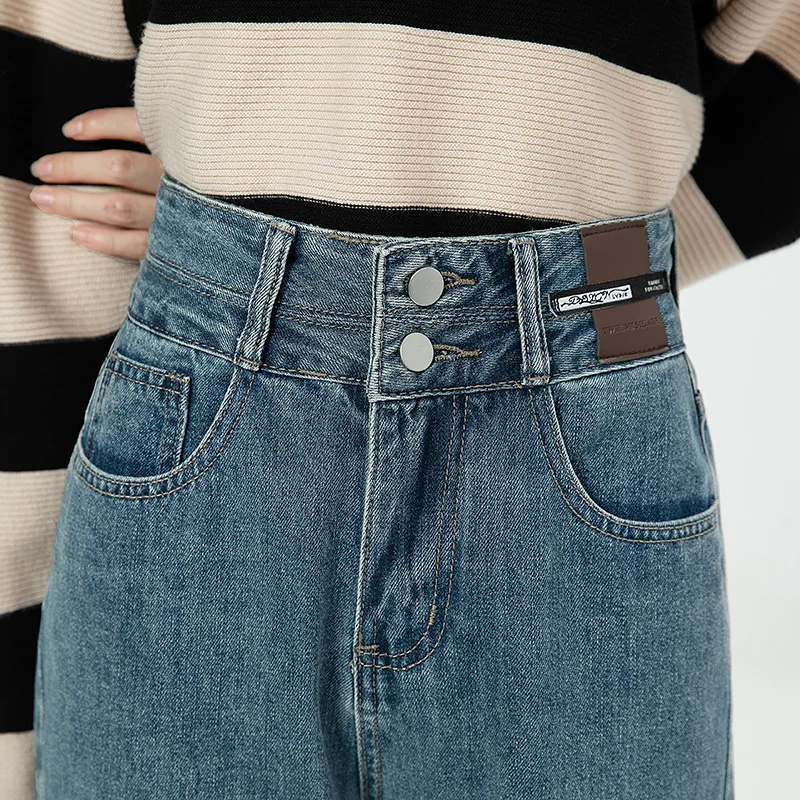 High Waist Skinny Jeans Women's Autumn And Winter American Design Sense Straight Tube Pants Loose Wide Leg Pants Fashion