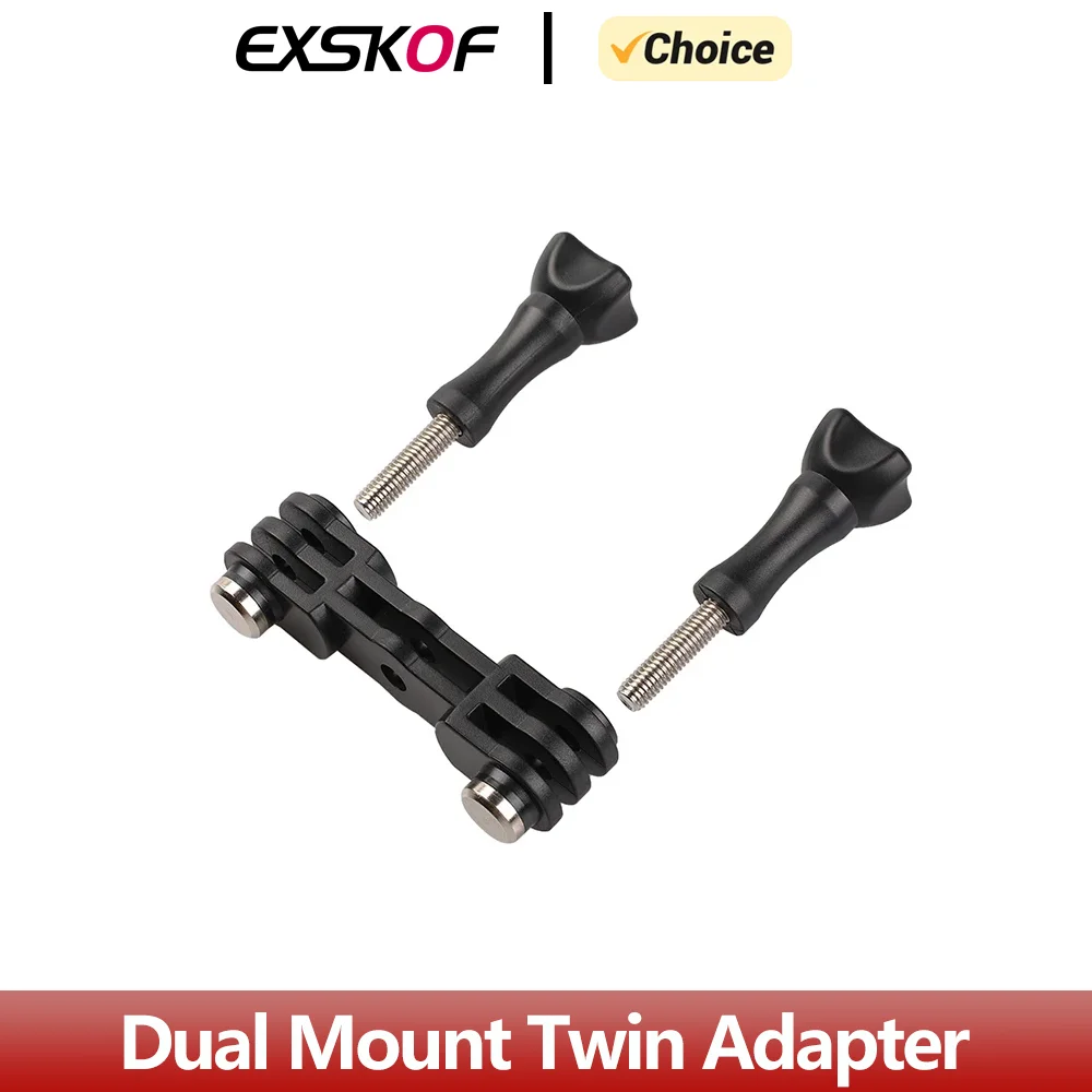 Dual Mount Twin Adapter For GoPro Hero 12 11 10 9 8 7 6 5 4 SJCAM AKASO Insta360 X2 X3 DJI Osmo Action Camera Accessories