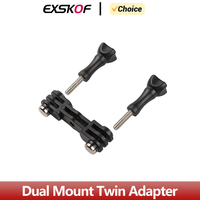 Dual Mount Twin Adapter For GoPro Hero 13 12 11 10 9 8 7 6 5 4 SJCAM AKASO Insta360 X2 X3 x4 DJI Osmo Action Camera Accessories