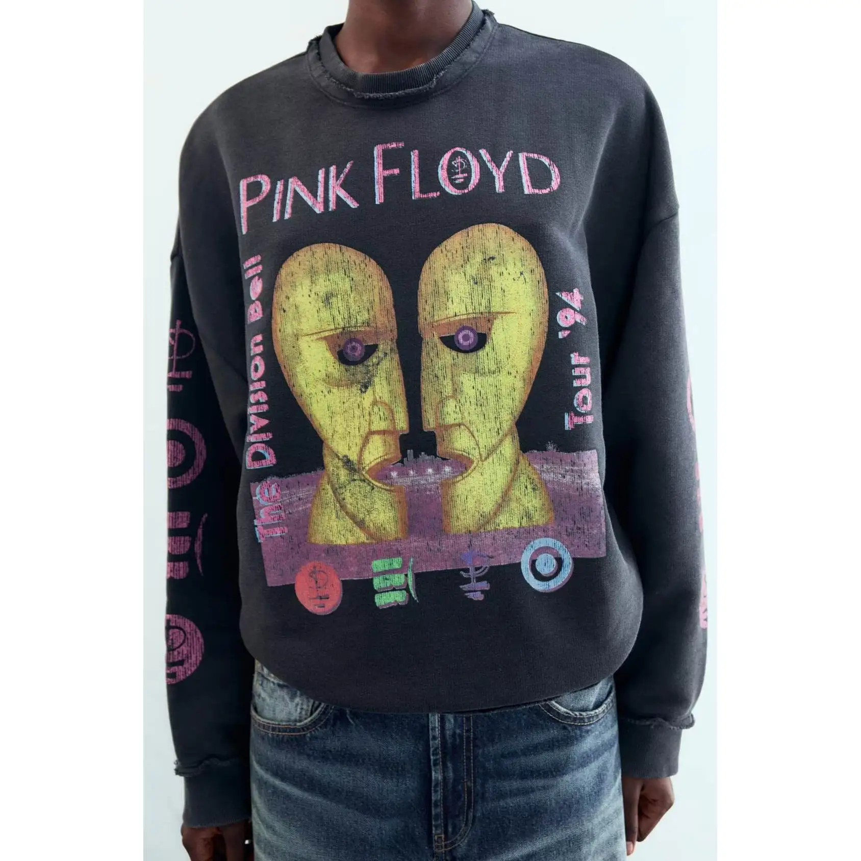 Nuevo Otoño 2025 mujer Faion Waed efecto sudadera suelta versátil coreano Sle Long Sve redondo Ne mezcla de algodón Swe...