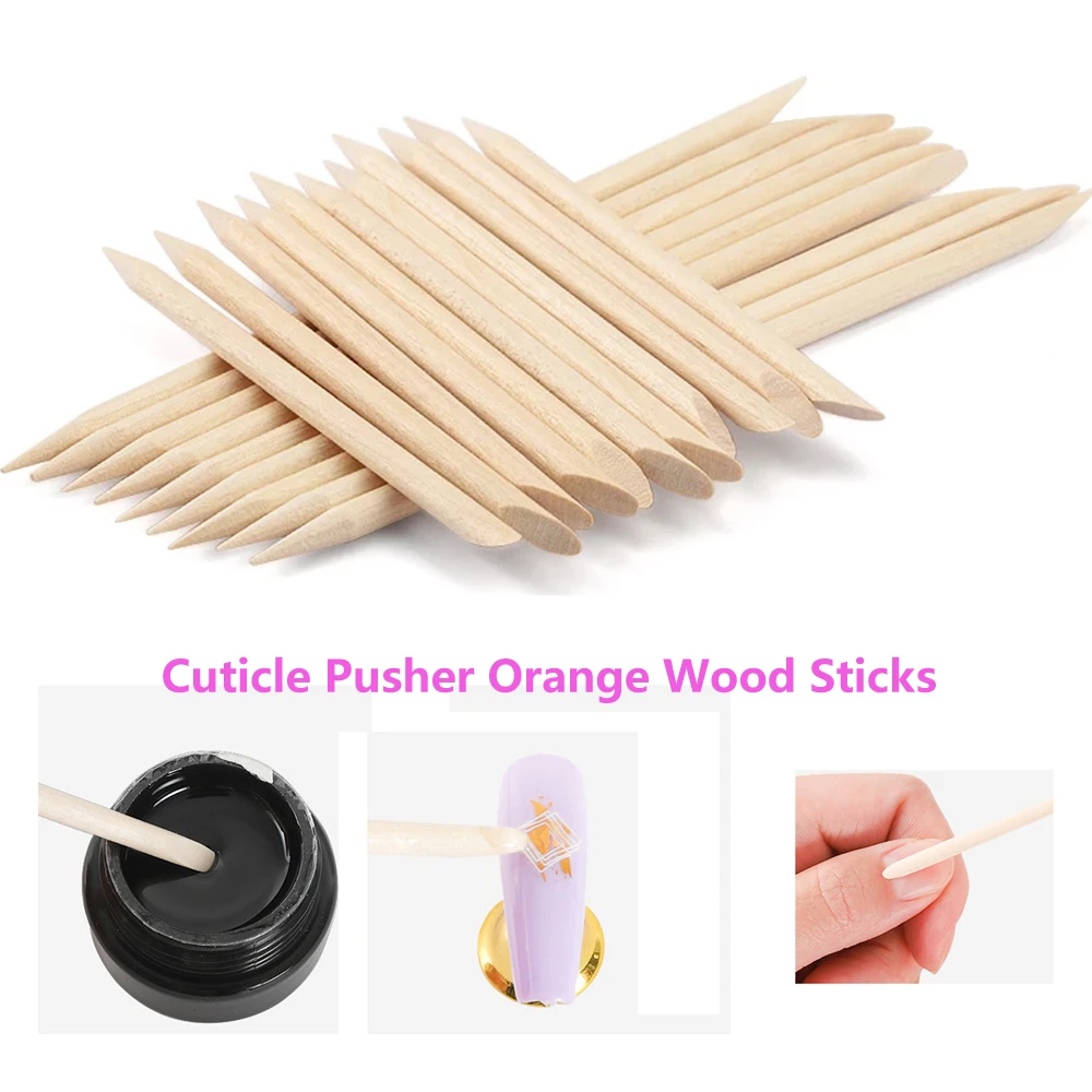 

Orange Wood Sticks for Professional Manicure Tools Cuticle Pusher Remover Pedicure Manicure Sticks for Nails Tools 7/9/11/15cm