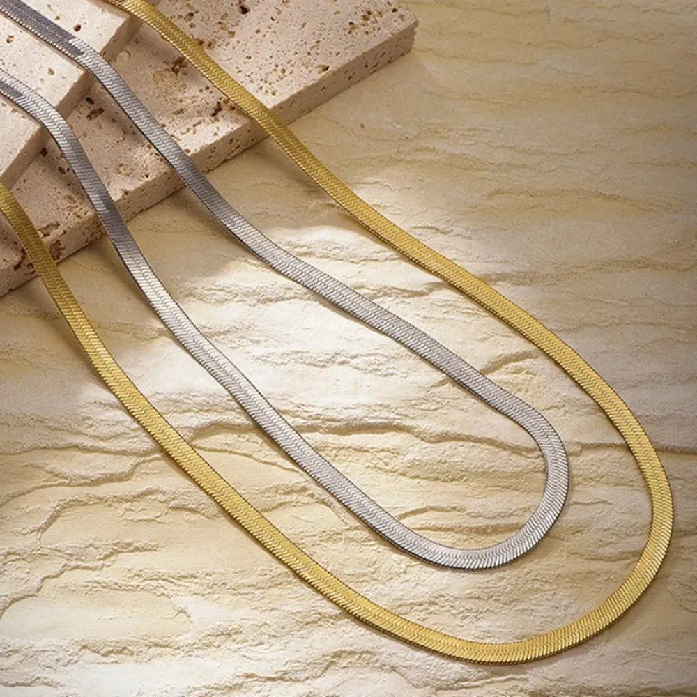 

S925 Серебряная плоская цепочка в виде змеи — уникальная, роскошная простая цепочка с лезвием Cool Ins