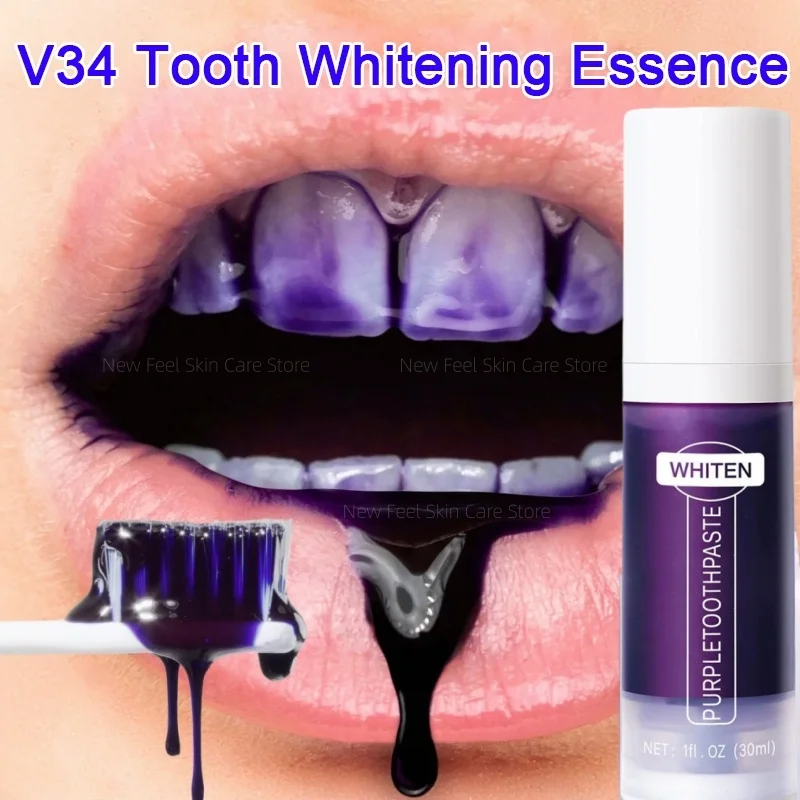 V34 Teeth Whitening Toothpaste 5D Tooth Whitener Strips Oral Hygiene Cleaning Dental Bleaching Tools Fresh Breath Dentistry Care