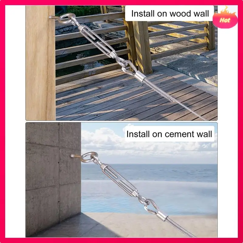 30M Φ 3 mm staaldraadset 304 roestvrijstalen spandraad met oogspanset, spanschroef