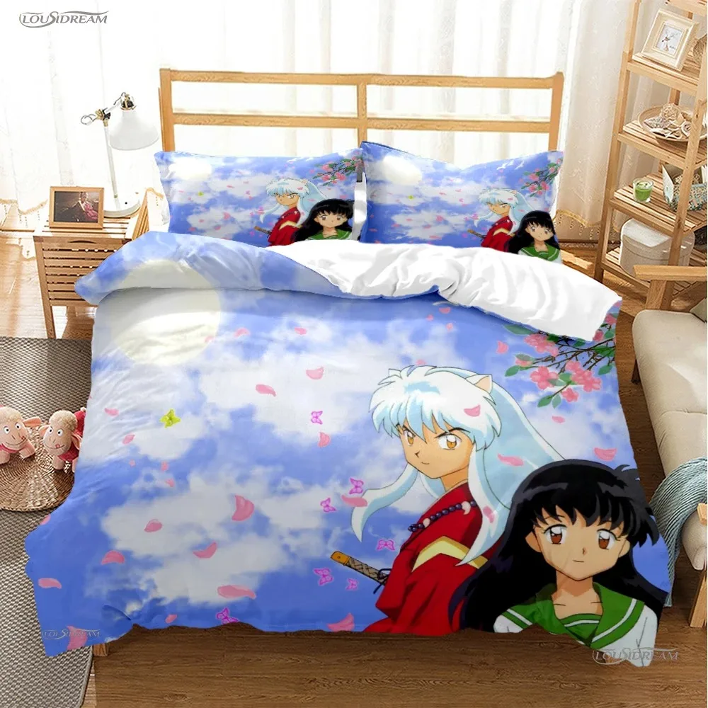 Cartoon Anime Inuyasha All Season Duvet Cover Comforter Bedding sets Soft Quilt Cover and Pillowcases SingleDoubleQueenKing