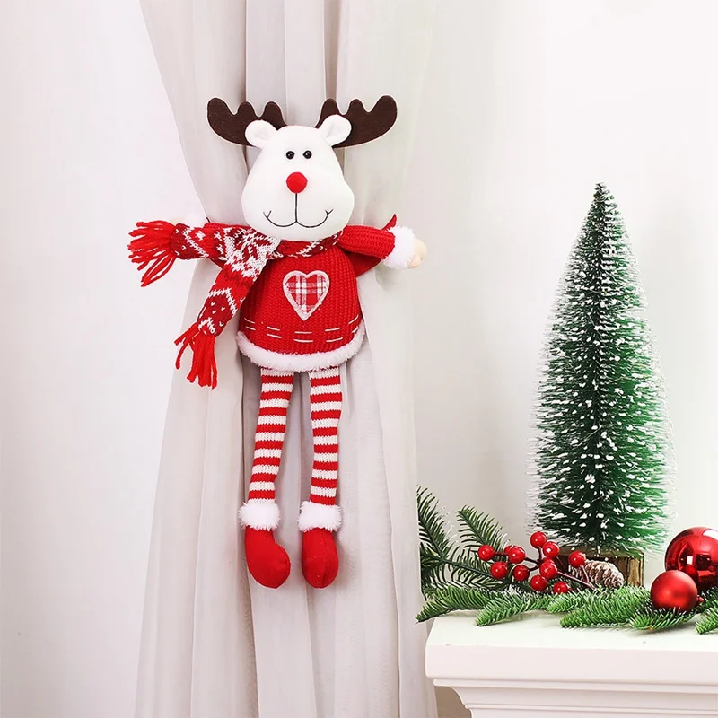 Christmas Curtain Buckle Doll Merry Christmas Decorations for Home 2024 Christmas Ornament Xmas Navidad Noel Gifts New Year 2025