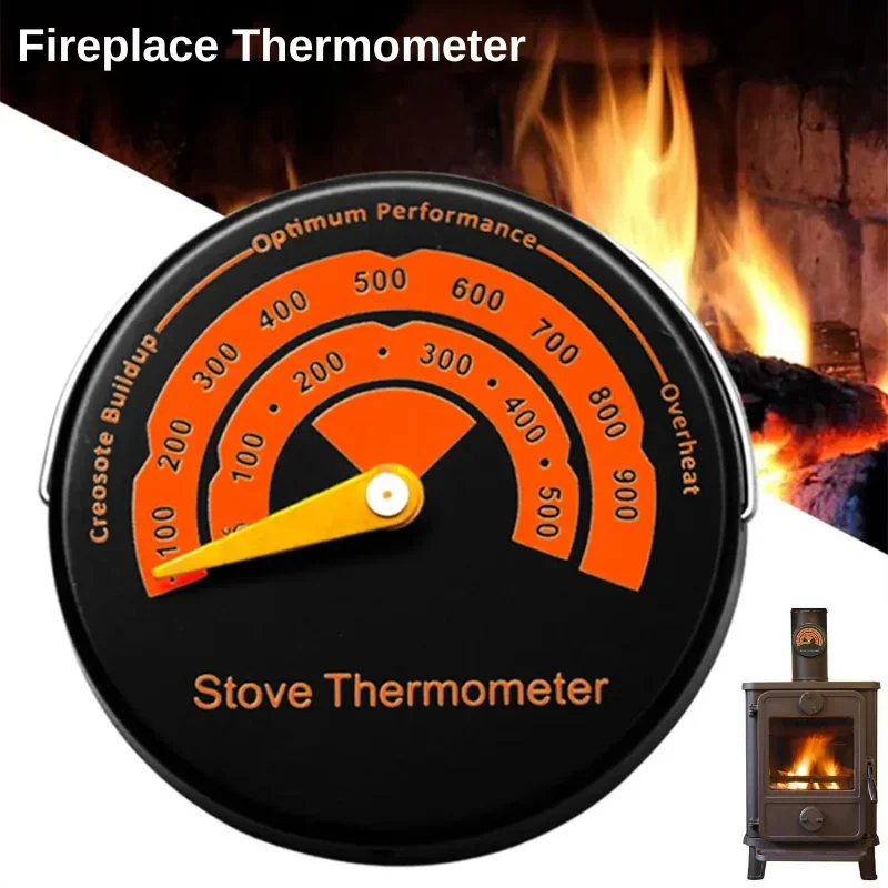 Magnetic Fireplace Fan Stove Thermometer 0~500 Temperature Gauge Tool For Log Wood Burner Barbecue Oven Stove Burn Indicator