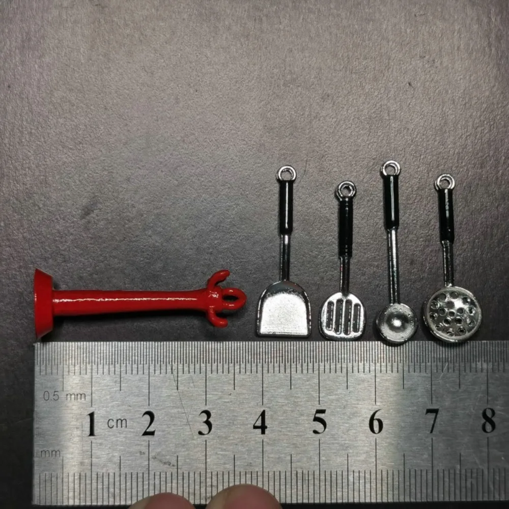 Chaleira 1:12 mini conjuntos de utensílios de cozinha panelas escala 1:12 boneca conjunto de cozinha mini liga kit de cozinha mini casa de jogo