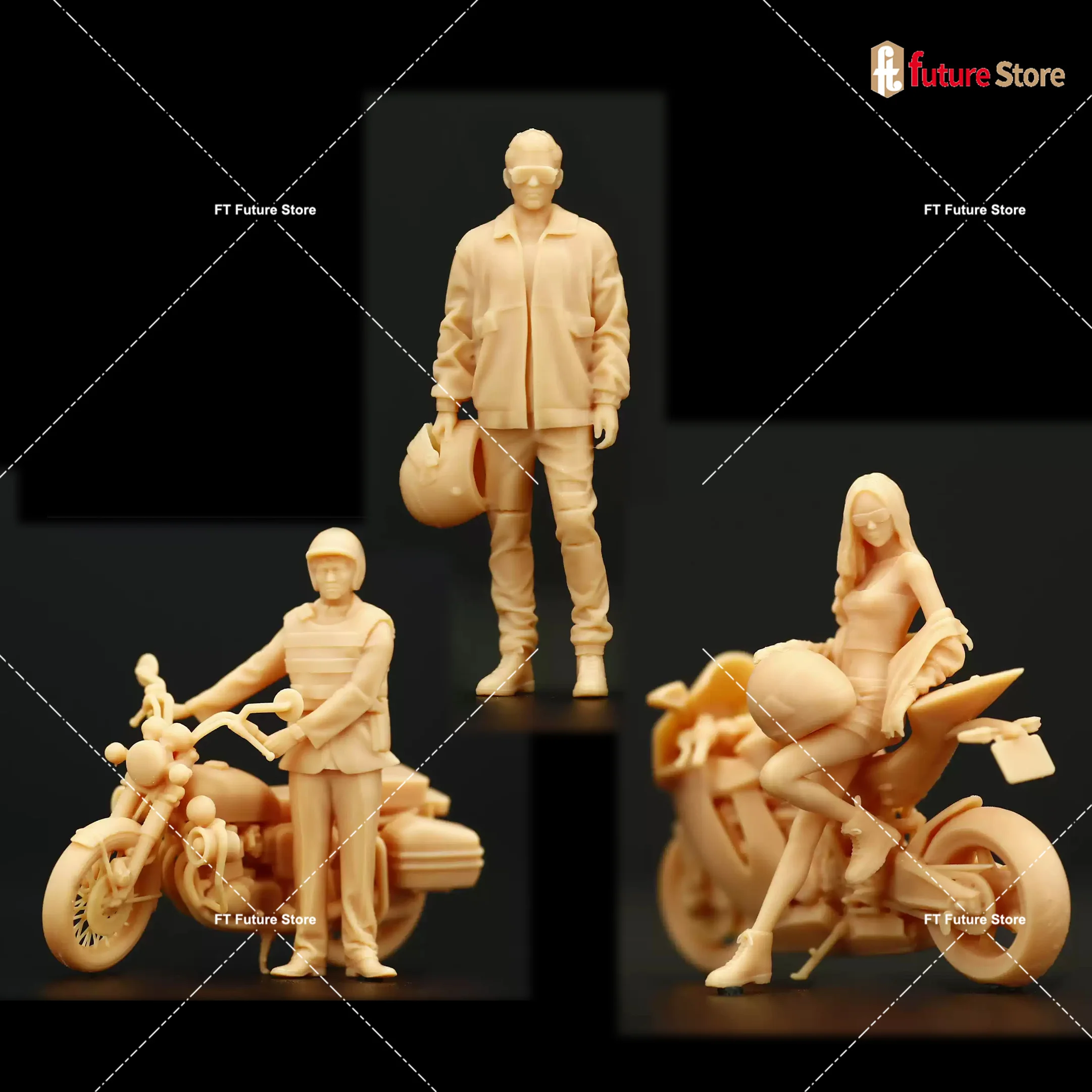 

1/64 1/43 Motorcycle Couple Traffic Police Boys Girls Figure Miniatures Diorama Creative Mini Doll Scene Props Figurine Model