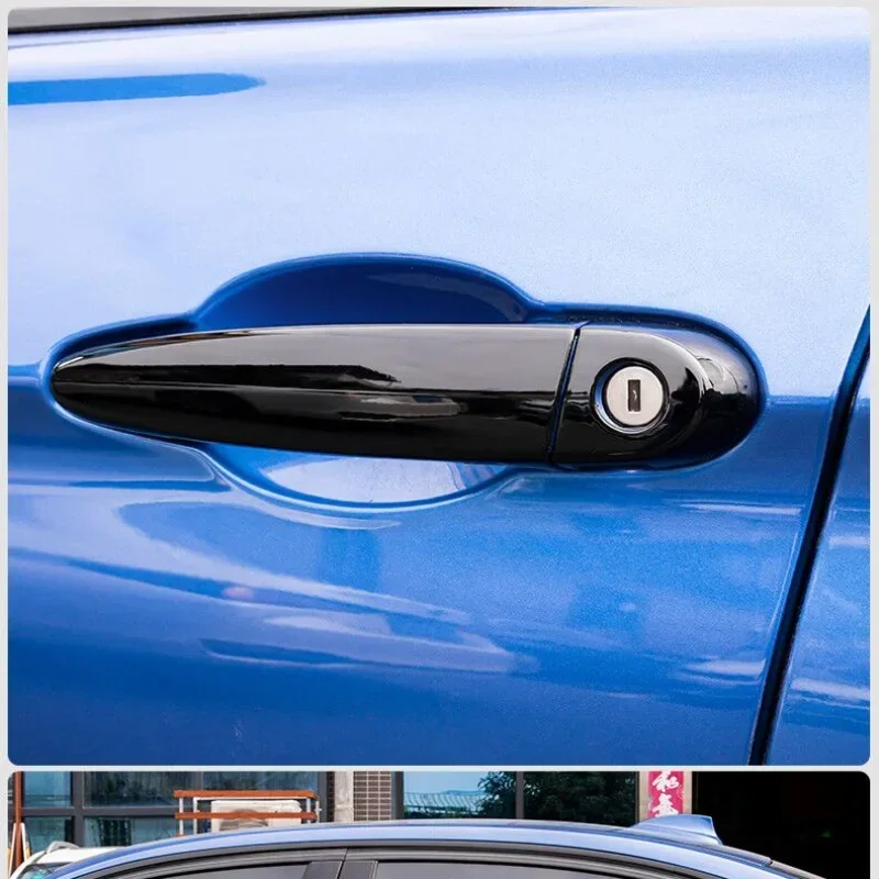 สําหรับ BMW X5 E70 2008-2013 Glossy Black Chrome ประตูรถฝาครอบสติกเกอร์ Trim จัดแต่งทรงผมอุปกรณ์เสริมอัตโนมัติ