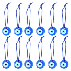 12 Uds. Colgante de ojo azul, decoraciones para el hogar, ojos malvados turcos, Material de bendición, colgante de cristal para bebé Nazar