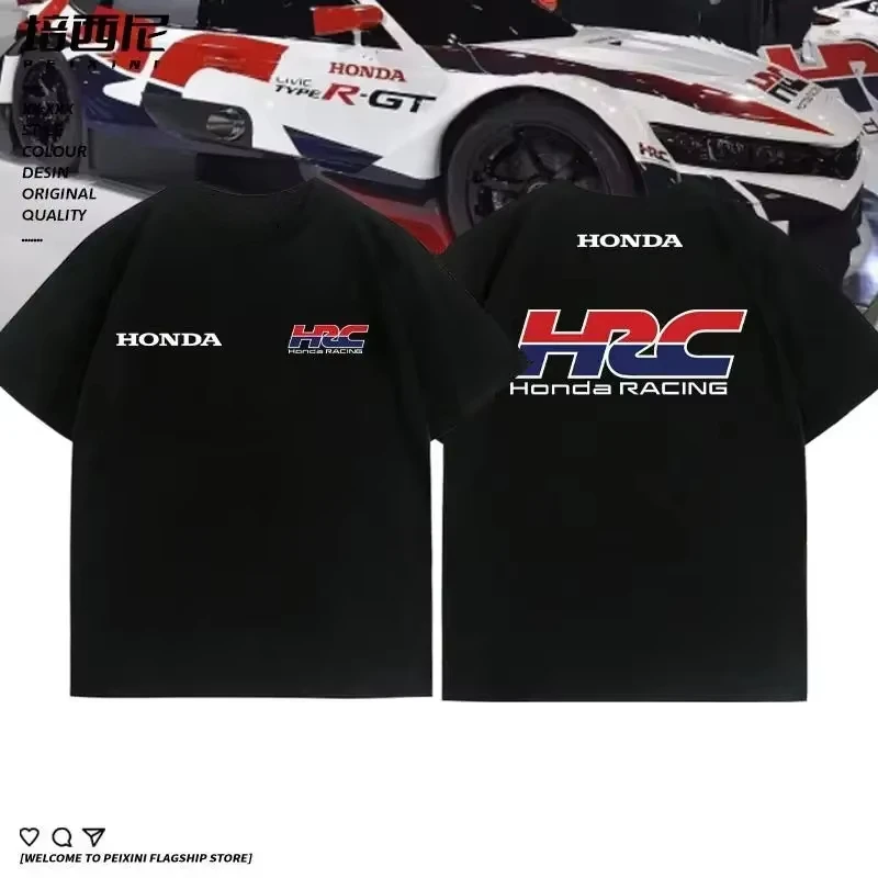 HRC Honda RACING Racing Peripheral Competition Suit Cycling Suit Customized Casual Short Sleeve Cotton T-Shirt Summer Top Men