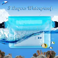 Waterproof Swimming Bag Ski Drift Diving Shoulder Waist Pack Bag Underwater Mobile Phone Bags Case Cover for Beach Boat Sports