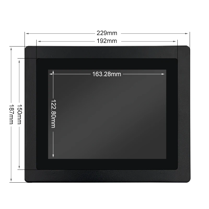 8 inch Embedded Mount Pure Plane Capacitive Touch screen lcd with buckle HD HD-MI EETI for industrial harsh environment