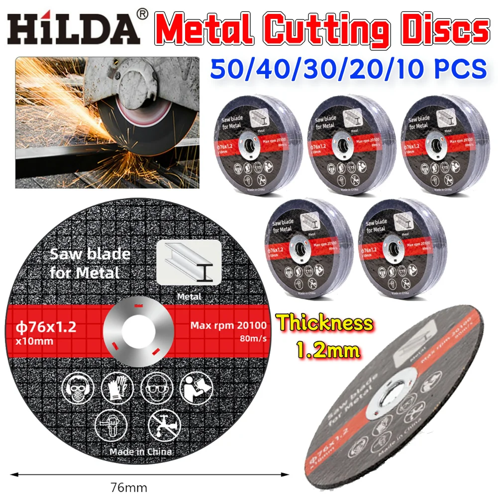 

50~10PCS Durable 76mm Metal Cutting Discs for Angle Grinder High Hardness Wear Resistant Electric Cutting Circle Wheels Blades