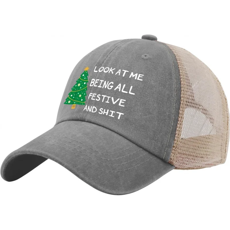 christmas Look at Me Being All Festive and Shit Hats for Mens Baseball Cap Soft Washed Workout Hat Adjustable