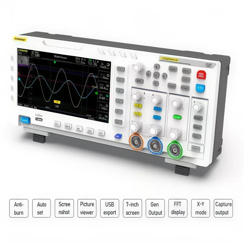 Dual-Channel Digital Oscilloscope & DDS Generator - 100MHz Bandwidth, 1GSa/s Sampling, 100X Probe (Model 1014D) for Electronics