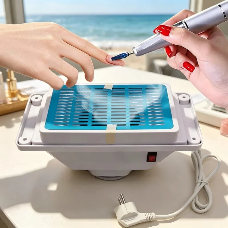 Nail Dust Collector Vacuum Cleaner with 2 Dust Bags for Salon Manicure Pedicure Nail Art Table Fan Suction Device