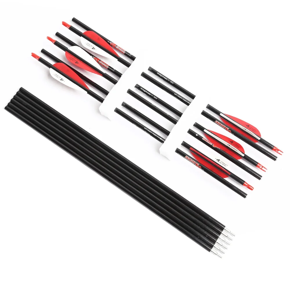 

2-Take Down Carbon Arrows for Pocket Archery, Plastic Vanes, Hunting Compound Bow, Hunting Shooting, Sp500, 6Set