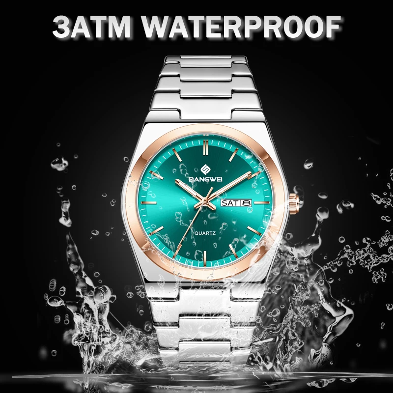 

LIGE 2026 Top Luxury Watches For Men BANGWEI Fashion Quartz Wristwatches Sports Waterproof Luminous Date Mens Watch Reloj Hombre