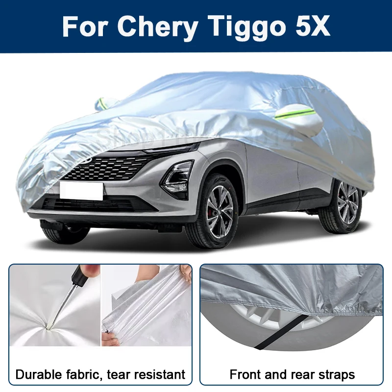 

Outdoor Full Car Cover For Chery Tiggo 5X with Reflective Strips Waterproof Snowproof Dustproof UV Protection Auto Accessory