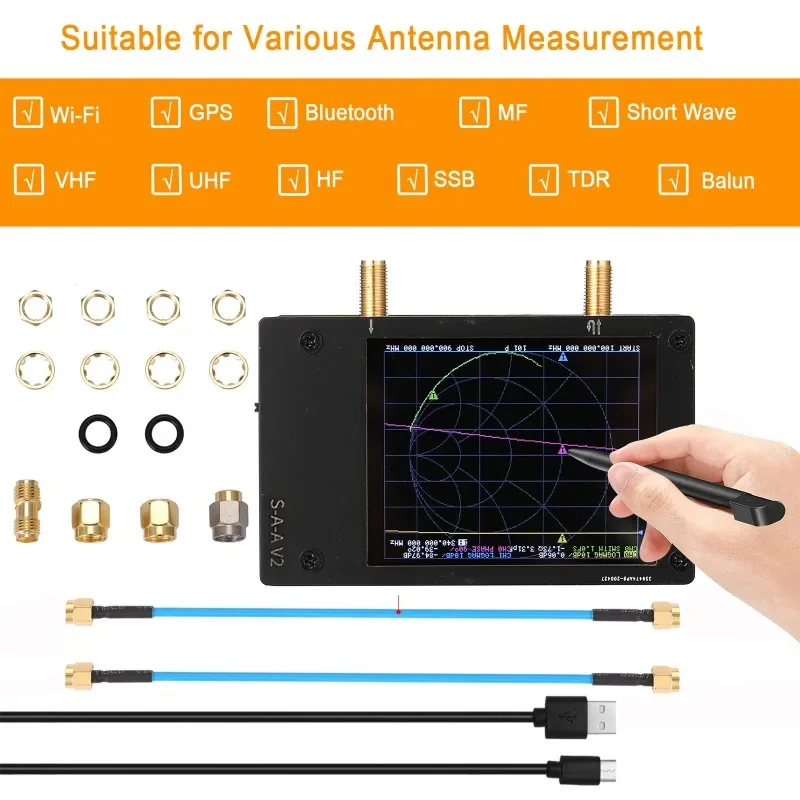 

3G Vector Network Analyzer S-A-A-2 NanoVNA V2 Antenna Analyzer Short-wave HF VHF UHF