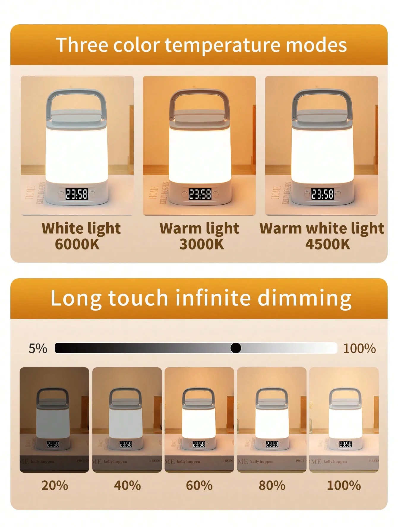 20oz LED Touch Tap Light: Rechargeable, Remote-controlled, 3 Color Temperatures, Eye-care for Nursery, Dorm, Camping