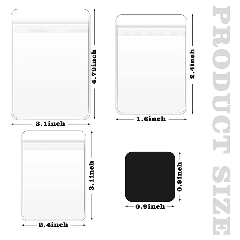 120 قطعة مجموعات أكياس إغلاق بسحاب بلاستيكي شفاف للمجوهرات ، مع شرائط تبويب ورقية مضادة للتشويه لبطاقة هدايا المجوهرات