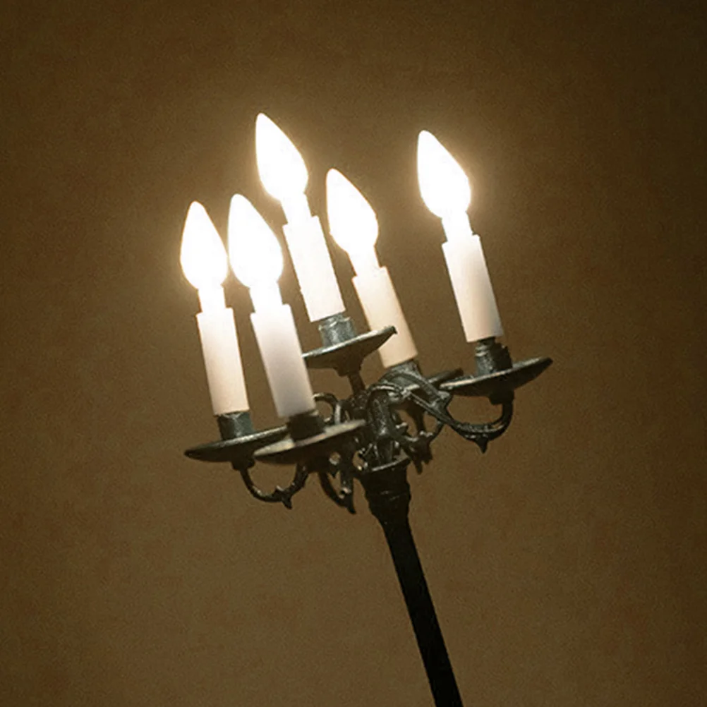 

Model Chandelier Mini Lights Lamp Scene Layout Prop Taper Holders Decorative Candlestick Sand Table Materials
