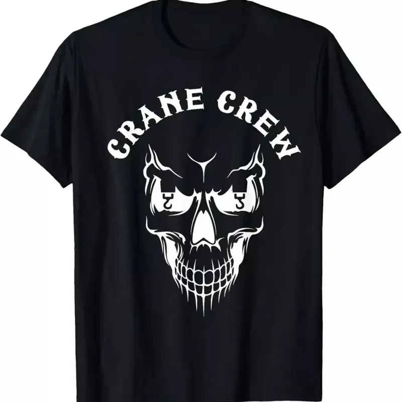 New Crane Crew Skull Construction Worker Mobile Operator Best Quality T Shirt