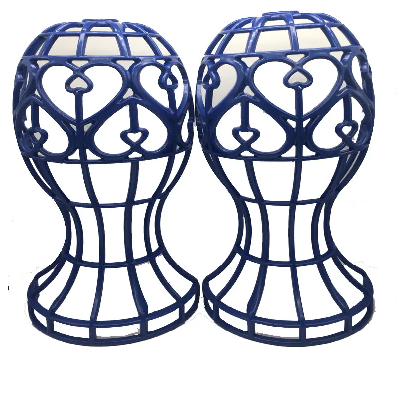 Soporte de plástico con forma de linterna azul para peluca, accesorio plegable, fácil de instalar, novedad