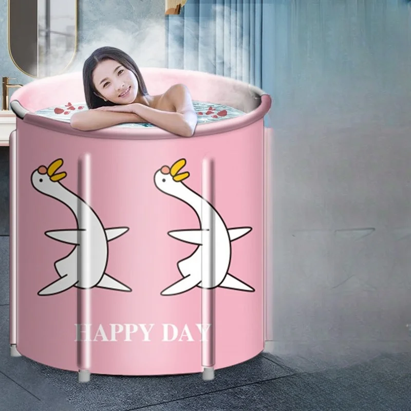 Portable Bathtub for Adults Children Freestanding Bathtub Spa Shower Stall Foldable Soaking Bathing Tub for Hot Bath Ice Bath