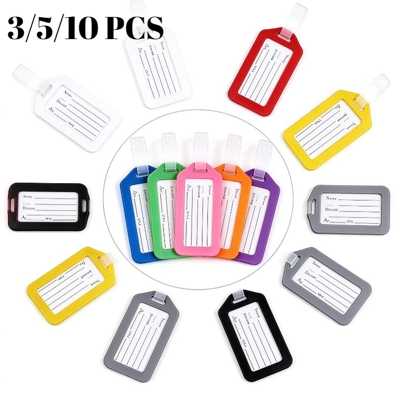3/5/10 PCS Luggage Tag Airplane Travel Boarding Pass Name Travel Bag Key Tag Card Classification Label Clarity Portable Label