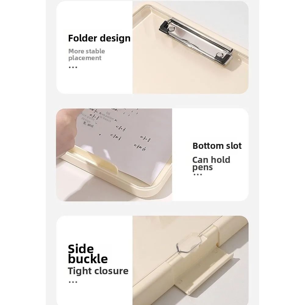 Double Layer A4 Clipboard with Storage Simple Clamp Document Organizer Durable Heavy Duty Multi Functional Folder Student Use