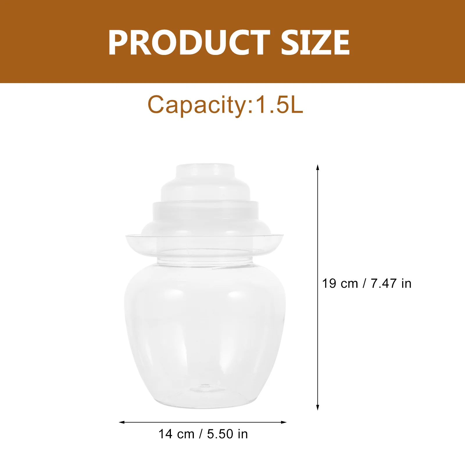 

Clear Pet Fermentation Pickle Jar Large Capacity Airtight Food Storage Container Kitchen Fermenting Jar for Kimchi Sauerkraut