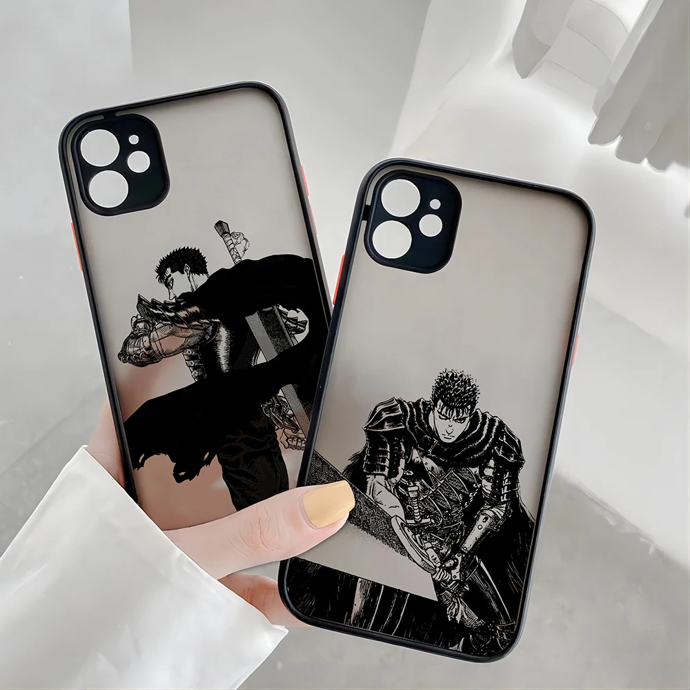 Berserk Guts Hot Anime Phone Case For iPhone 15 14 13 12 11 Mini Pro Max X XR XS Max 7 8 Plus New luxury Matte Clear Back Cover