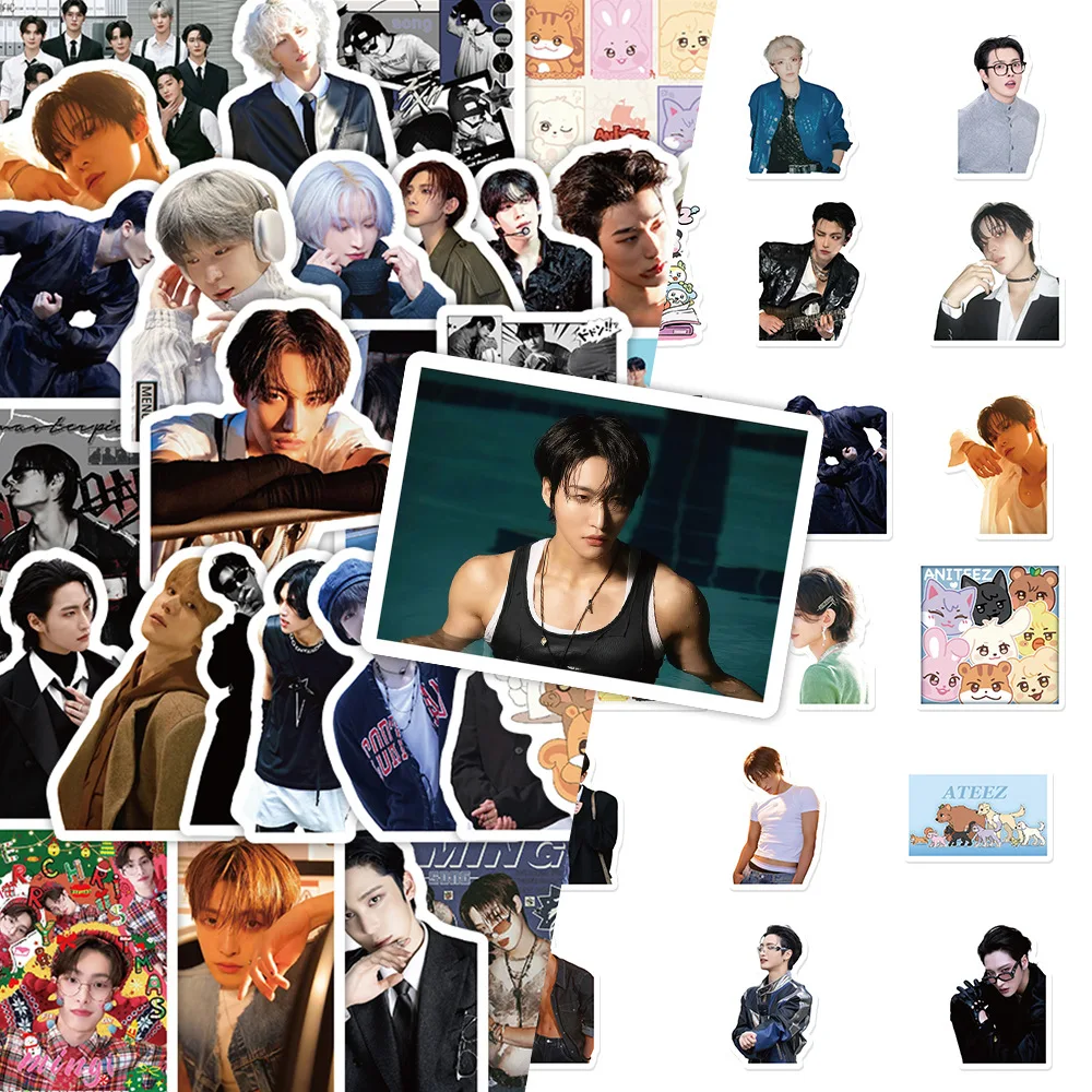 70 PZ Kpop Idol Adesivo ATEEZ Coreano Ragazzo Gruppo Adesivi FAI DA TE Bagagli Laptop Telefono Chitarra Skateboard Decalcomanie Impermeabili Giocattoli Regali