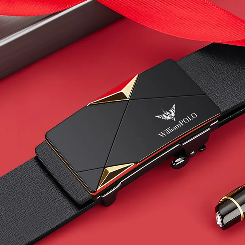 Ceinture en cuir haut de gamme pour hommes, ceinture à boucle automatique haut de gamme pour hommes, ceinture décontractée à la mode pour hommes