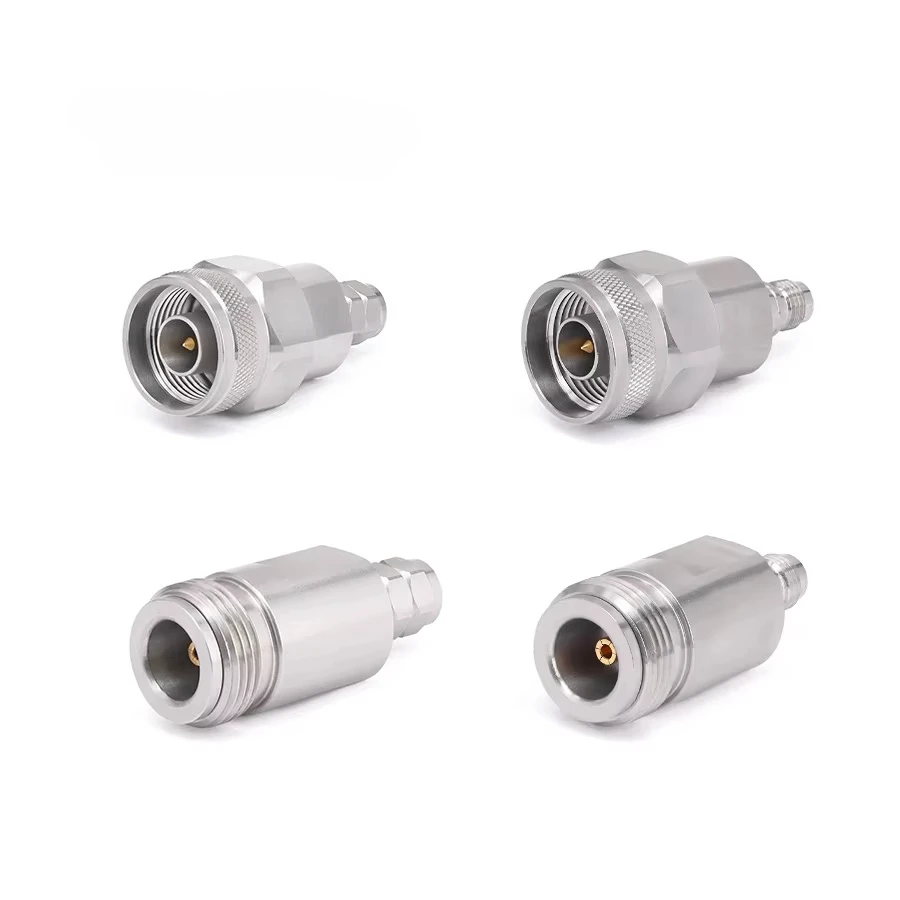 High Frequency Millimeter Wave RF Adapters N to 2.4mm Stainless Steel DC-18GHz