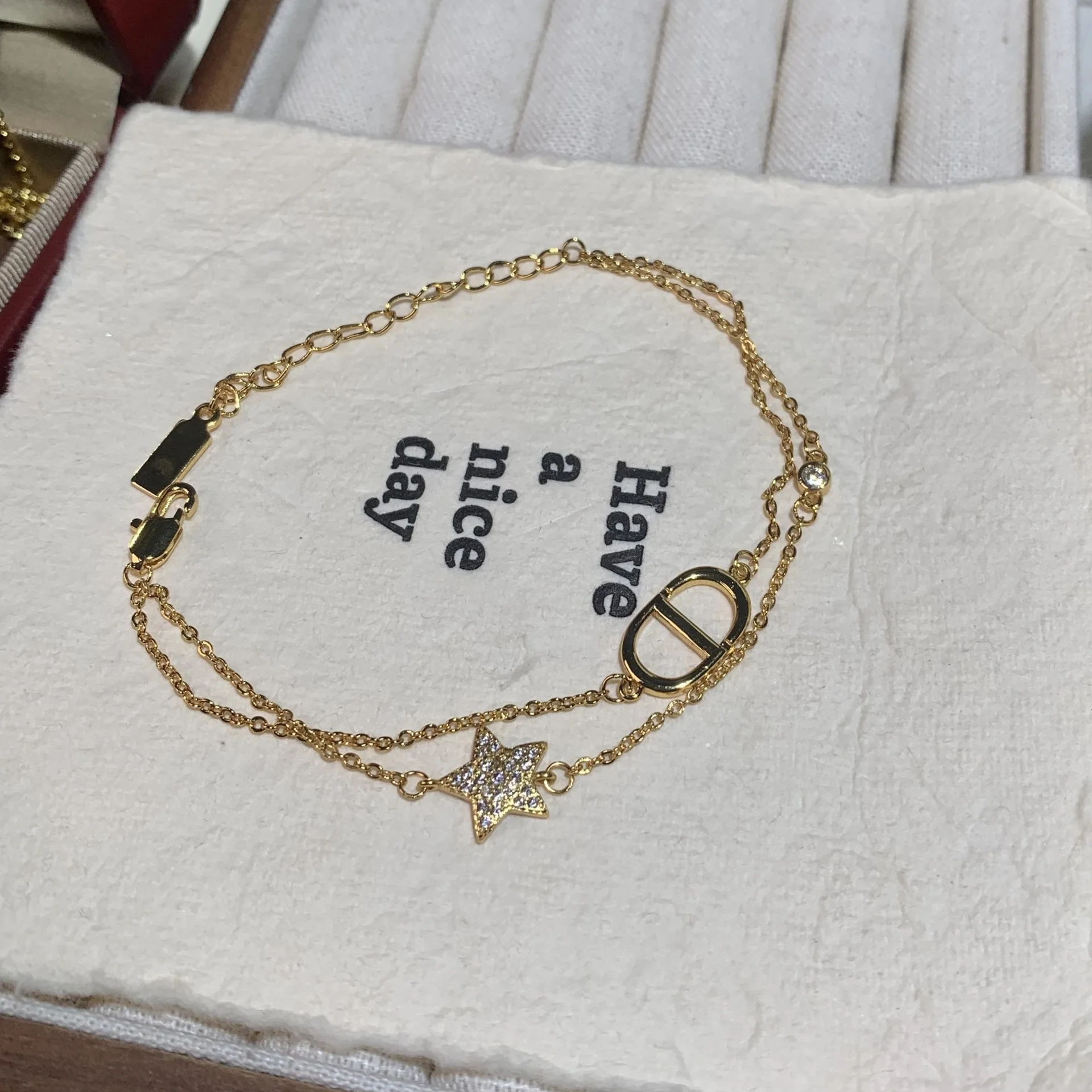 سوار بطبقة مزدوجة على شكل نجمة أولي من CD لعام 2026 للنساء، سلسلة حروف الزركون الرائعة مع شرابة، فكرة هدية عصرية #6