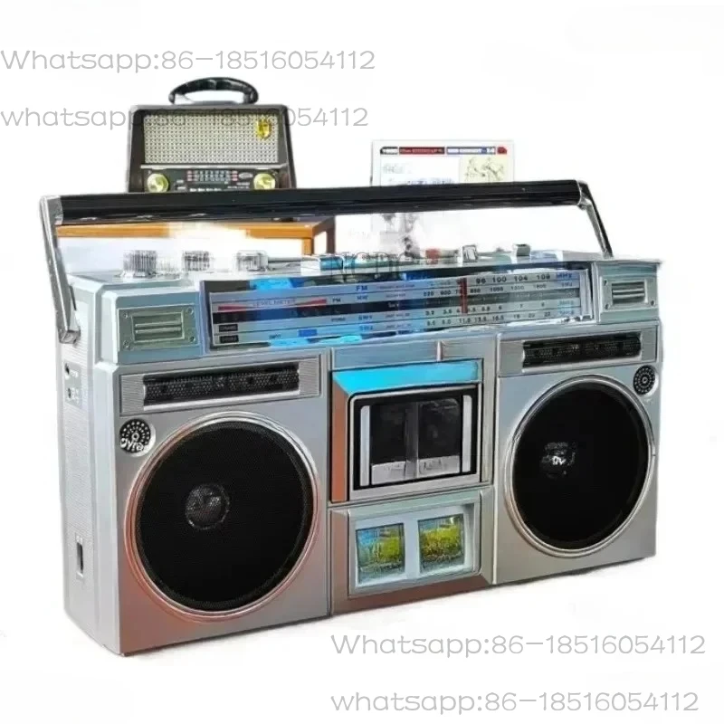 Retro Nostalgic Stereo Two Channel Tape Cassette Radio Recorder Card